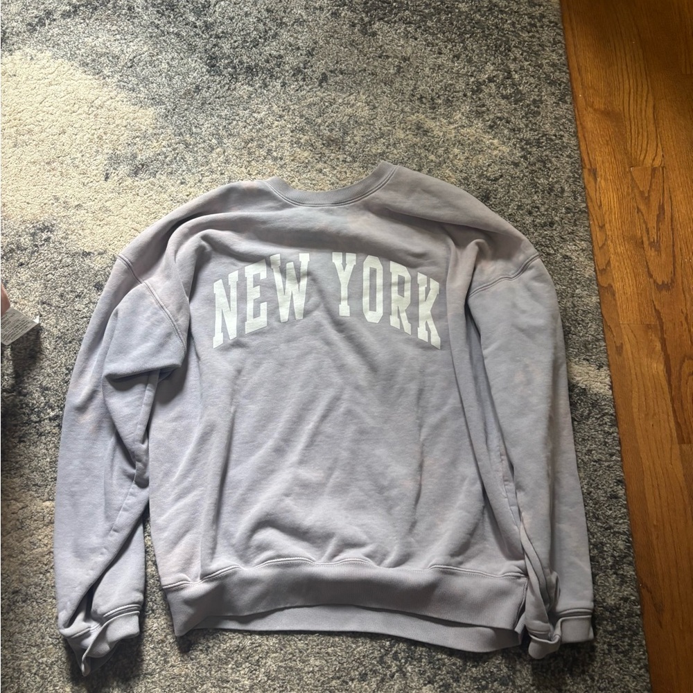 Brandy Melville Gray Crewneck Sweater New York Design